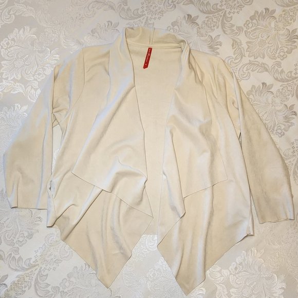 Ruby Ribbon Cream Suedette Crop Jacket #1555 - Picture 6 of 11